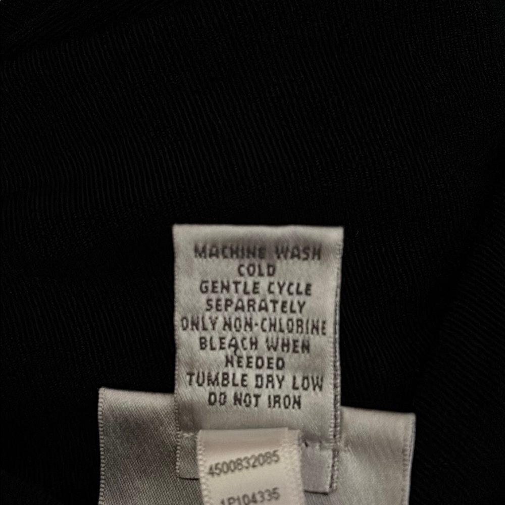 Chico's Travelers Top Womens 2 Lg/12 Black Stretch‎ Split Hem Tie Closure Career - Picture 8 of 9